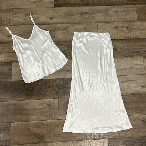 Enza Costa bias cut cami and skirt set in white 1/S - Picture 1 of 15
